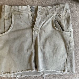 Khaki free people mini skirt